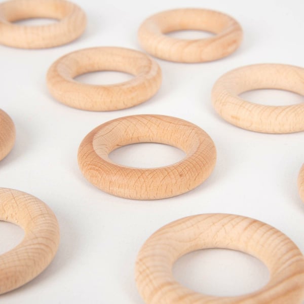 Tickit Natural Wooden Rings Small motorik legetøj