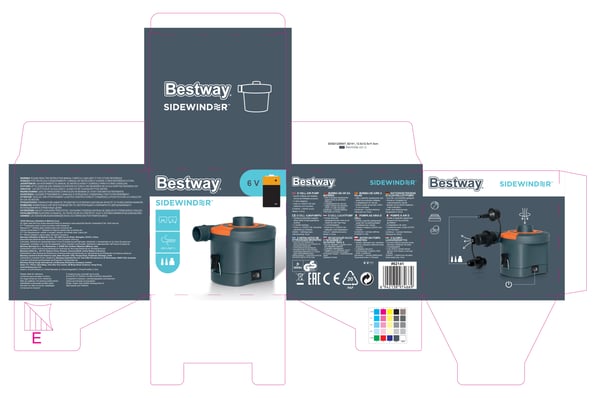 Bestway 62141 elektrisk luftpump 0,026 Bar 430 l/min