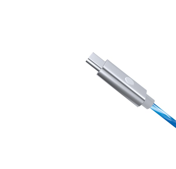 Oniverse ONICAB1-CTYPEC2-LED USB-kabel 2 m USB A USB C Blå, Sølv