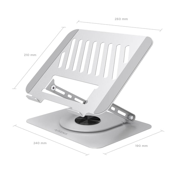 AISENS LP5SXL-489 kannettavan tietokoneen teline Kannettavan tietokoneen ja tabletin teline Hopea 43,2 cm (17")