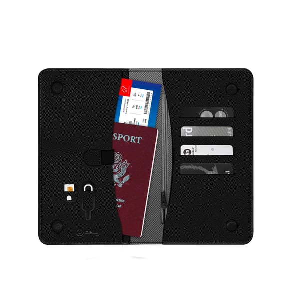Celly Venere Passport Vikfodral Svart Konstläder