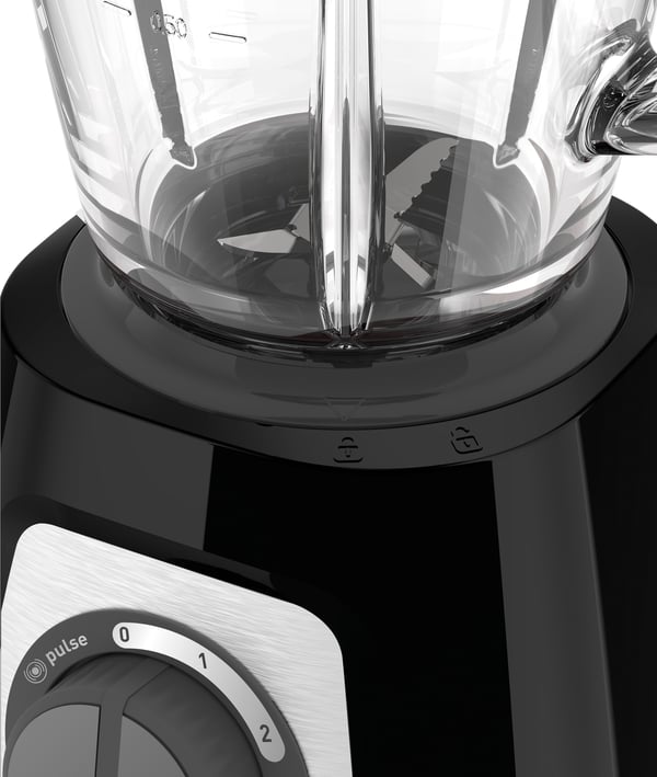 Tefal BlendForce II BL4388 tehosekoitin 1,25 L Pöydällä pidettävä tehosekoitin 800 W Musta, Harjattu teräs