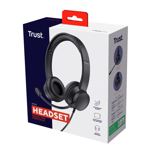 Trust Ayda Headset Ledningsført Opkald/musik Sort