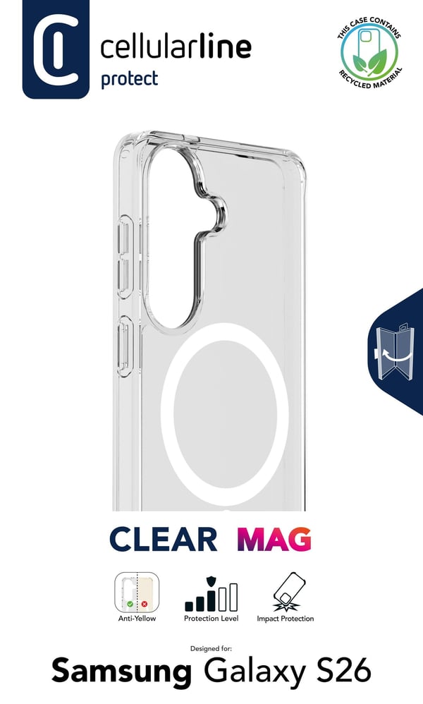 Cellularline CLEARMAGALS26T matkapuhelimen suojakotelo 17 cm (6.7") Suojus Läpinäkyvä