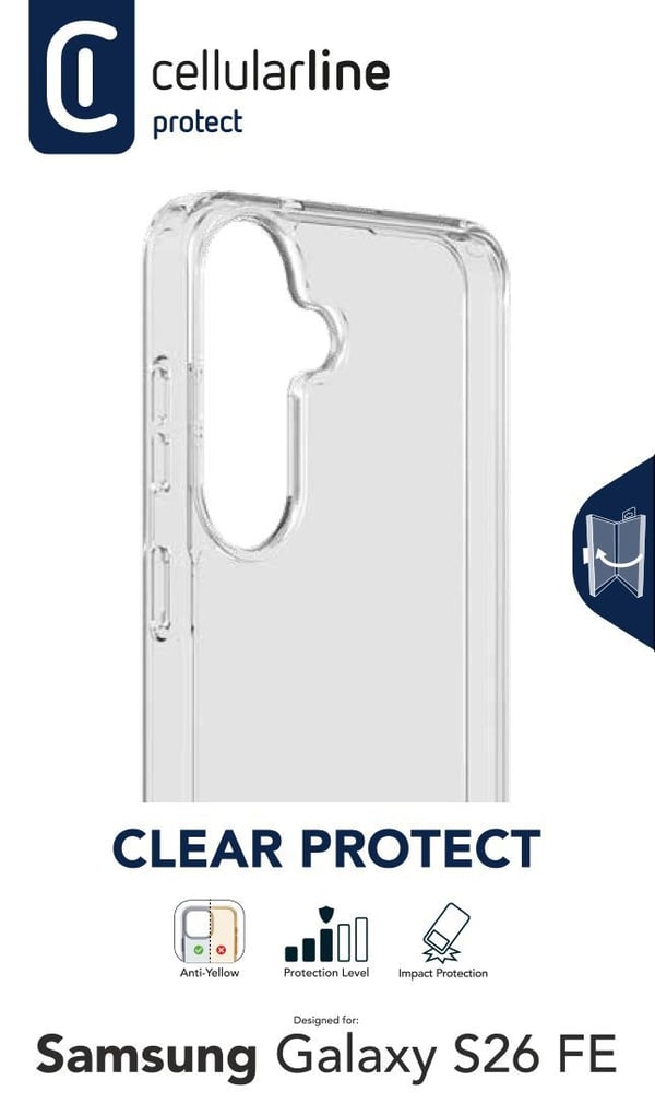 Cellularline CLEARDUOGALS26FET mobiltelefonfodral 17 cm (6.7") Mobilskal Transparent