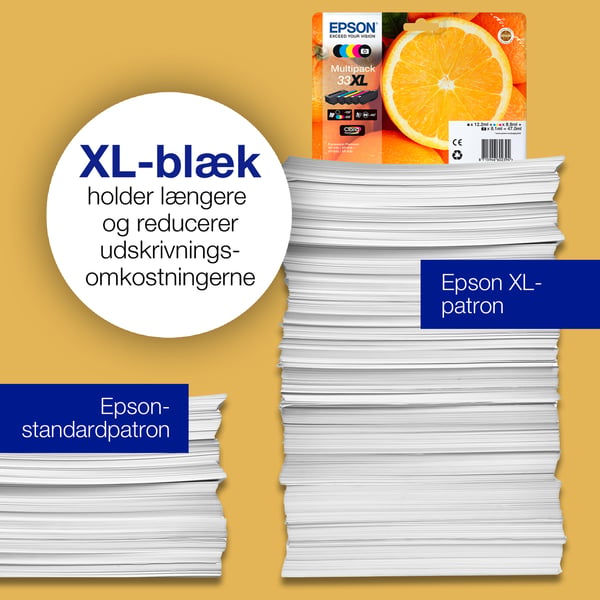 Epson Oranges 33XL appelsiner Claria Premium enkeltpakke gult blæk