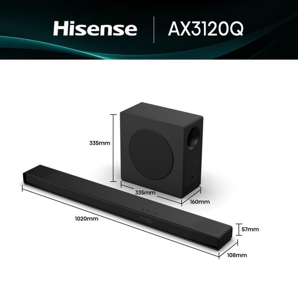 Hisense AX3120Q Sort 3.1.2 kanaler 440 W
