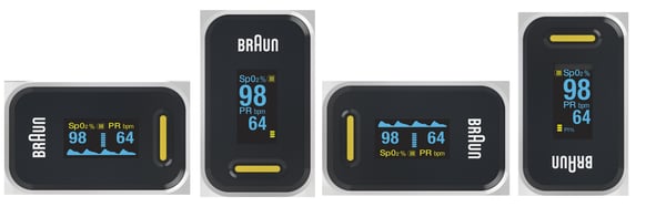 Braun YK-81CEU pulsoximetrar Svart, Rostfritt stål
