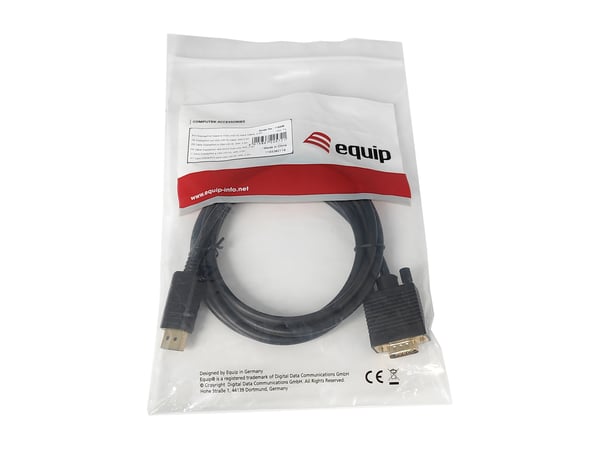 Equip 119338 videokaapeli-adapteri 2 m VGA (D-Sub) DisplayPort Musta