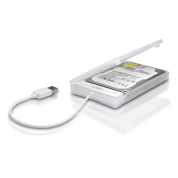 Axagon ADSA-1S Hölje för lagringsenheter HDD- / SSD kabinett Vit 2.5"