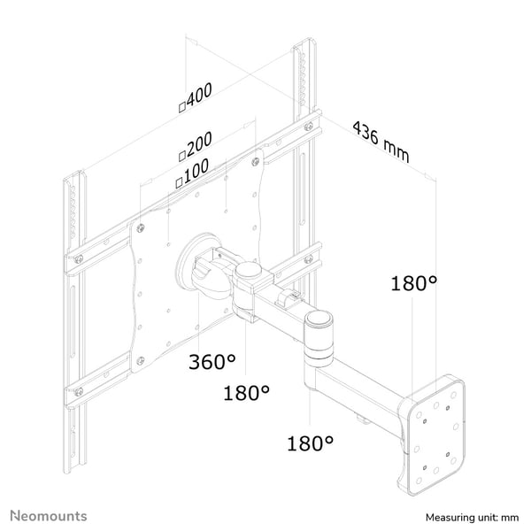 Neomounts FPMA-W960 tv-beslag 132,1 cm (52") Sort