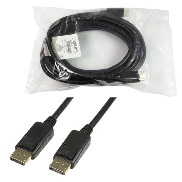 LogiLink CV0076 DisplayPort kabel 7,5 m Sort
