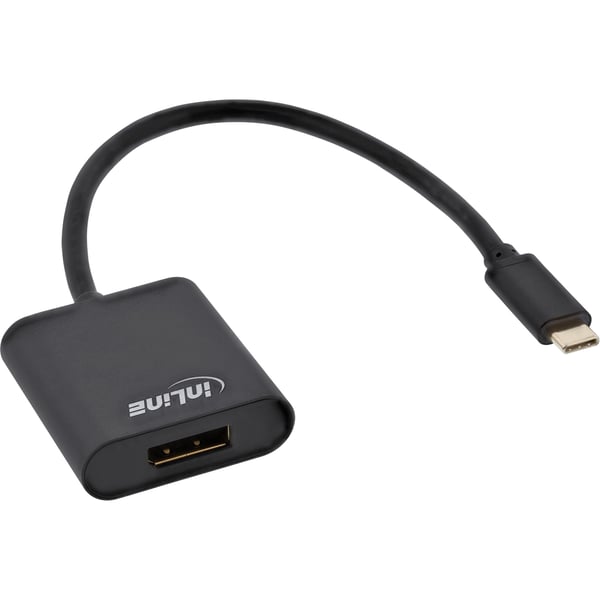 InLine 64102B videokabel adapter 0,2 m USB Type-C DisplayPort Sort