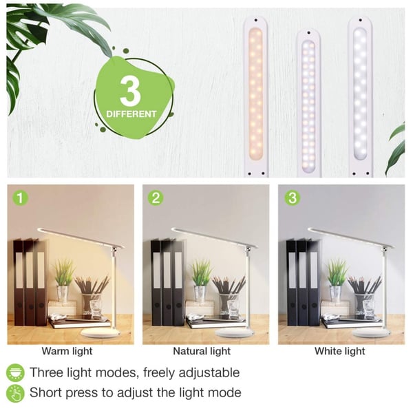 Techly I-LAMP-DSK9 pöytävalaisin 3 W LED G Valkoinen