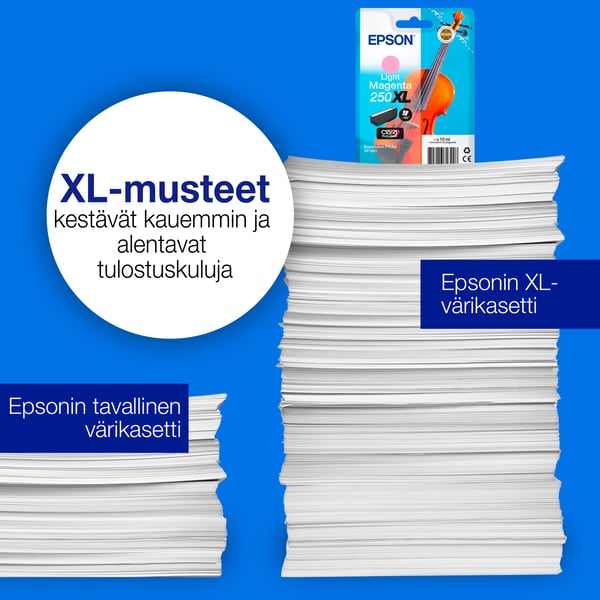 Epson Yksittäispakkaus, vaalea magenta 250 Viulu Claria Photo HD -muste