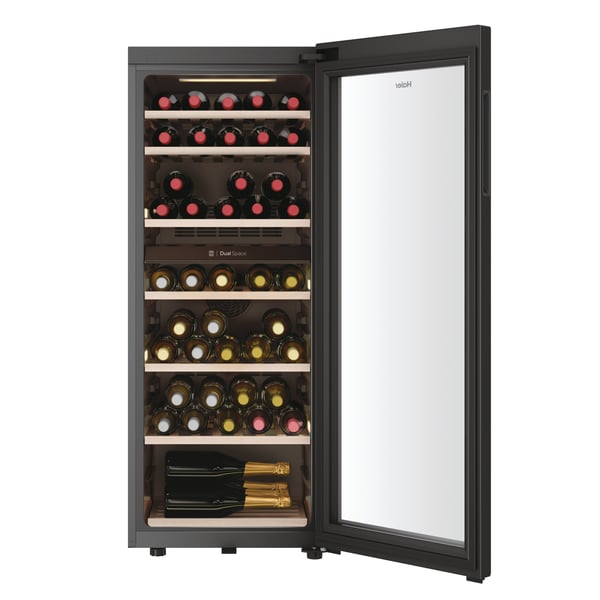 Haier Wine Bank 50 Serie 7 HWS77GDAU1 Vin køleboks Fritstående Sort 77 flaske(r)