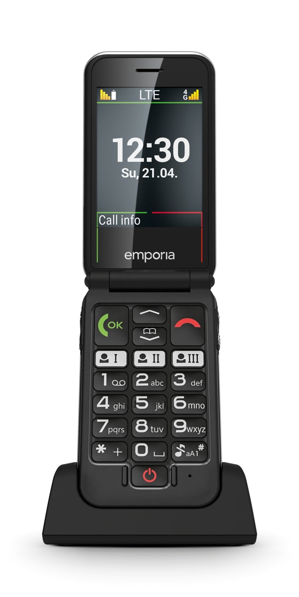Emporia emporiaJOY-LTE 7,11 cm (2.8") 115 g Sort Senior telefon