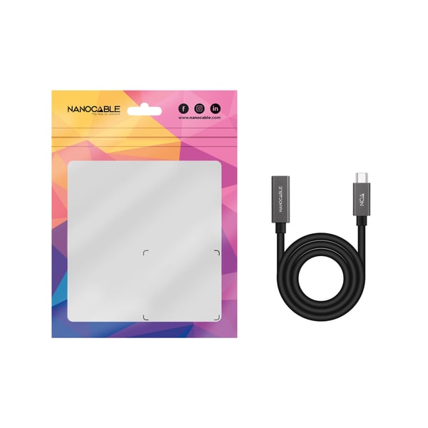 Nanocable 10.01.4402 USB-kabel USB 3.2 Gen 2x2 2 m USB C 20 Gbit/sek. Sort