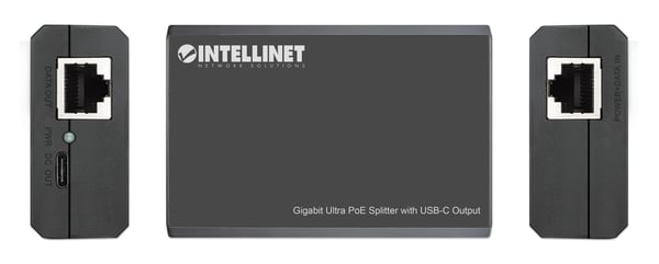 Intellinet 561693 nätverksdelare Strömförsörjning via Ethernet (PoE) stöd Svart