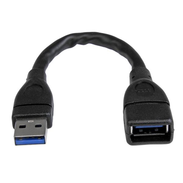 StarTech.com USB3EXT6INBK USB-kabel USB 3.2 Gen 1 (3.1 Gen 1) 0,152 m USB A 5 Gbit/sek. Sort
