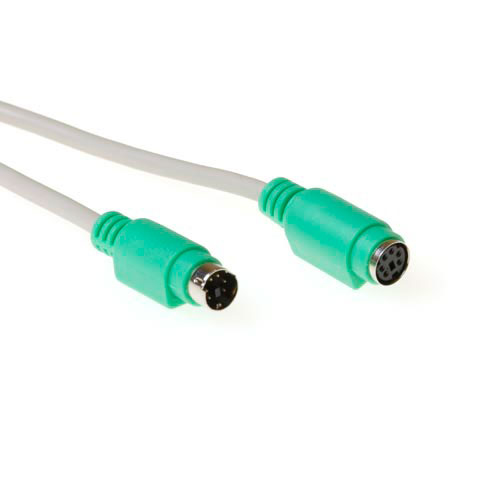 ACT Mouse extension cable PS/2 male - PS/2 female 3 m PS2-kablar Elfenben