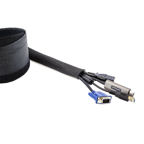 StarTech.com 3 m (10 fot) Kabelskydd, Trimmbar Kraftig Kabelhylsa, 3 cm (1,2 tum)