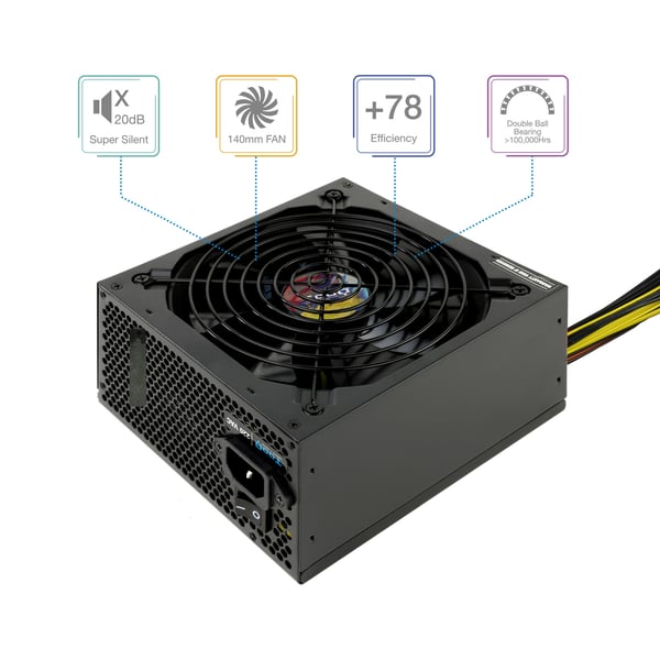 TooQ TQAPOLO-600SP strömförsörjningsenheter 600 W 20+4 pin ATX ATX Svart