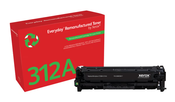 Everyday™ Mustavalko Remanufactured Toner by Xerox compatible with HP 312A (CF380A), Standard capacity