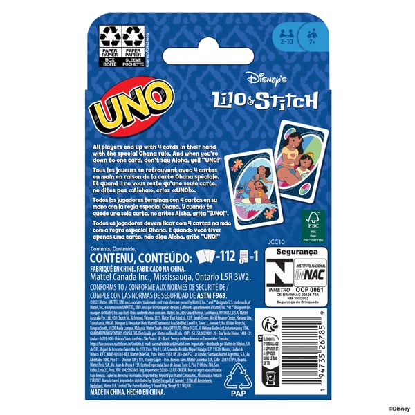 Games Disneyn Lilo ja Stitch -teemainen UNO-korttipeli lapsille ja koko perheelle