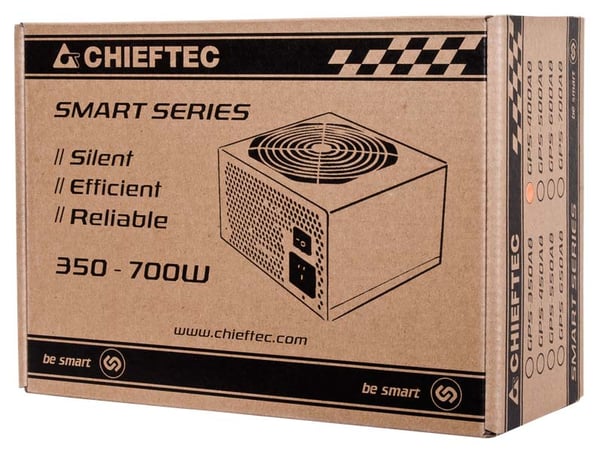 Chieftec Smart GPS-600A8 virtalähdeyksikkö 600 W 20+4 pin ATX ATX Musta