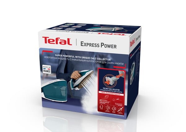 Tefal Express Power SV8111 1,8 L Durilium AirGlide Autoclean soleplate Blå, Hvid