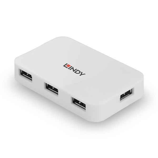 Lindy 43143 gränssnittshubbar USB 3.2 Gen 1 (3.1 Gen 1) Type-A 5000 Mbit/s Vit