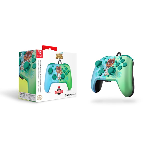 PDP REMATCH: Animal Crossing Tom Nook Blå, Grön USB Spelplatta Analog / Digital Nintendo Switch, Nintendo Switch Lite, Nintendo Switch OLED