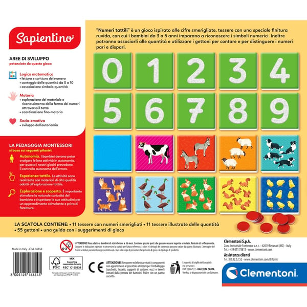 Clementoni Sapientino Montessori - Numeri Tattili