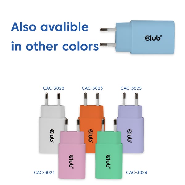 Club 3D CAC-3022 - Virtalähde - 30 W - 3 A - PD 3.0 (24-nastainen USB-C)