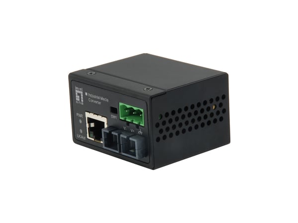 LevelOne IEC-4301 mediakonverterare för nätverk 100 Mbit/s Enkelläge Svart