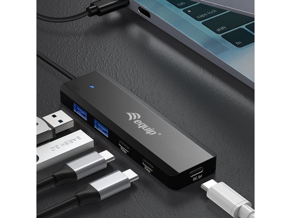 Equip 128964 gränssnittshubbar USB 3.2 Gen 1 (3.1 Gen 1) Type-C 5000 Mbit/s Svart