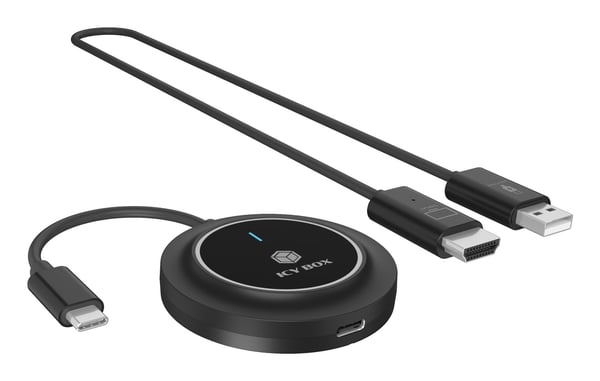 ICY BOX IB-WL101 trådlöst presentationssystem HDMI / USB Type-C Dongel
