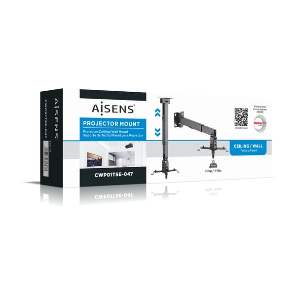 AISENS CWP01TSE-047 projektorfästen Innertak/vägg Svart