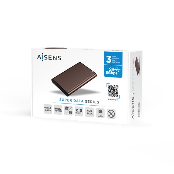 AISENS ASE-2525BWN drevkabinet HDD kabinet Brun 2.5"