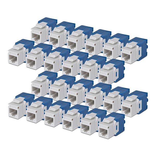 StarTech.com Cat6-keystone-kontaktdon, 24-pack RJ45 Ethernet-keystone-kontaktdon, UTP Cat6-vägguttag, 180-graders verktygsfritt, vit StarTech.com Cat6-keystone-kontaktdon, 24-pack RJ45 Ethernet-keystone-kontaktdon, UTP Cat6-vägguttag, 180-graders verktygsfritt, vit