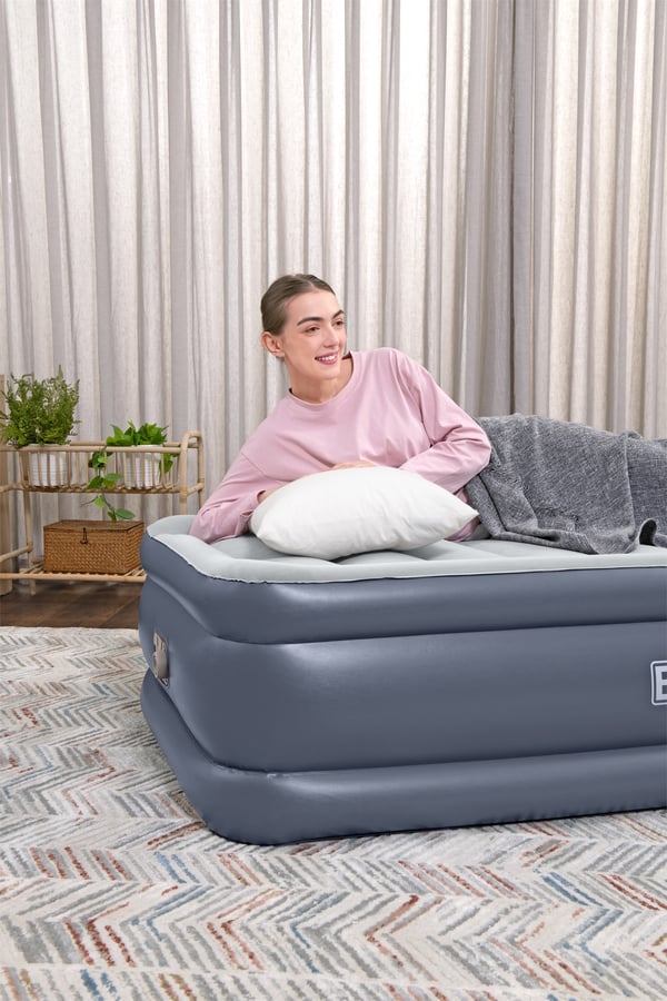 Bestway 6713G / 23 luftmadras Enkelmadras Grå, Hvid Unisex