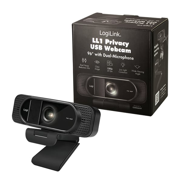 LogiLink UA0381 webbkameror 1920 x 1080 pixlar USB 2.0 Svart