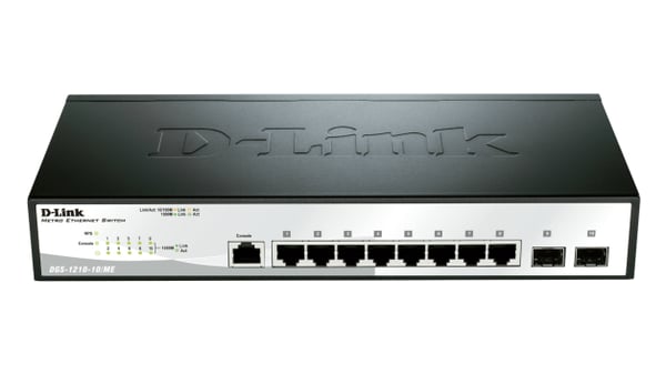 D-Link DGS-1210-10/ME netværksswitch L2 Gigabit Ethernet (10/100/1000) 1U Sort, Grå