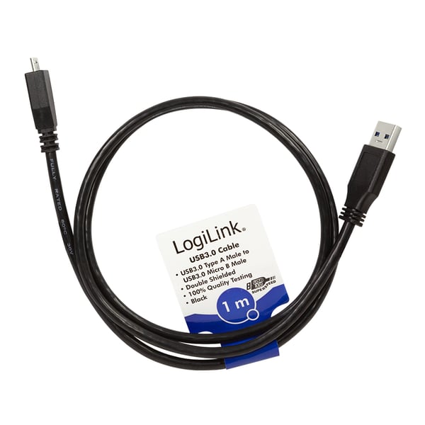 LogiLink CU0026 USB-kabel USB 3.2 Gen 1 (3.1 Gen 1) 1 m USB A Micro-USB B 5 Gbit/sek. 4,5 W Sort