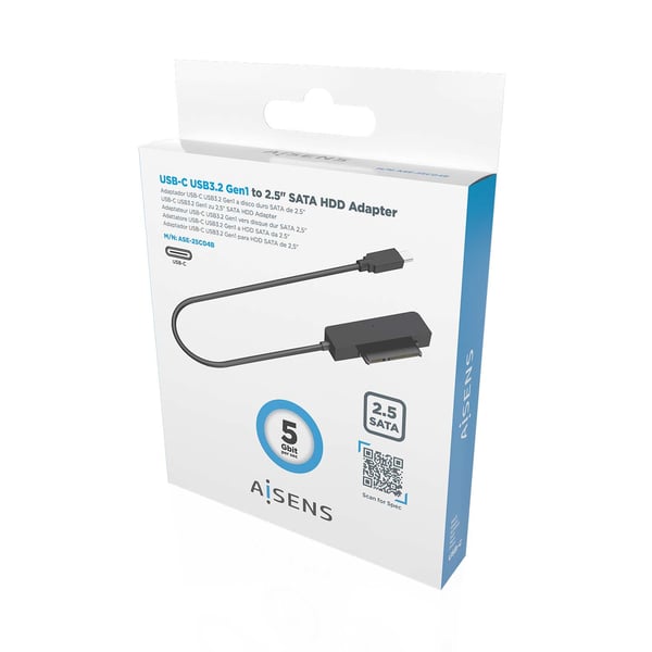 AISENS ASE-25C04B drevkabinet HDD kabinet Sort 2.5" USB-drevet