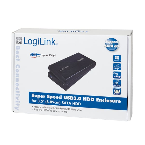LogiLink UA0107 tallennusaseman kotelo HDD-kotelo Musta 3.5"