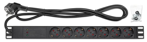Intellinet 715140 grenuttag 7 AC-utgångar 1U Svart
