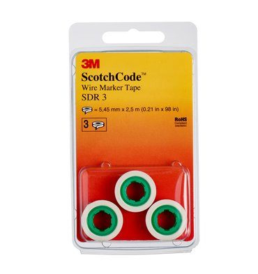 3M 80611427966 kabelmarkör Vit Polyester 3 styck