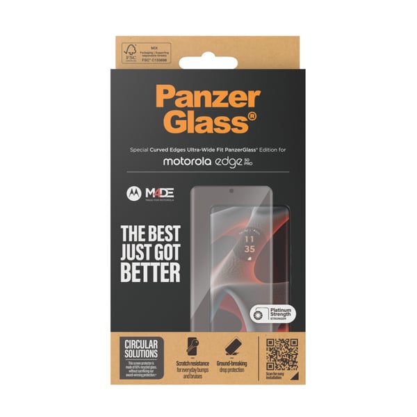 PanzerGlass ® Screen Protector Motorola Edge 50 Pro | Ultra | Ultra-Wide Fit Kirkas näytönsuoja 1 kpl